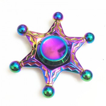 sale Rainbow Hand spinner Finger Fidget Spinner Eye Electroplate Hybrid Bearing Zilver Zinc Alloy Metal EDC Hand Tri spiner SZJD