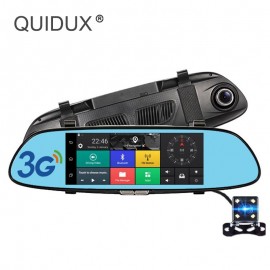 QUIDUX Android 3G Car DVR Rearview Mirror 7 1080P GPS Navigation WIFI Dual Lens Video Recorder Camera Dashcam Parking monitor