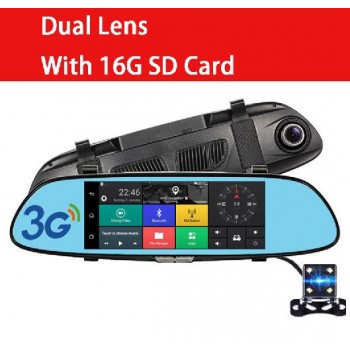 QUIDUX Car DVR Rearview Mirror 7 3G Full HD 1080P GPS Navigation WIFI Dual Lens Video Recorder Camera Dashcam Parking monitor