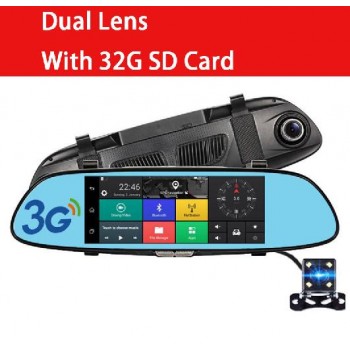 QUIDUX Car DVR Rearview Mirror 7 3G Full HD 1080P GPS Navigation WIFI Dual Lens Video Recorder Camera Dashcam Parking monitor