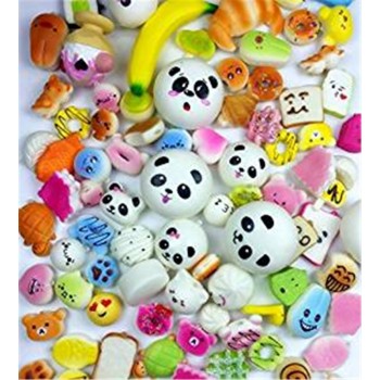 Random 40Pcs Jumbo medium mini Slow Rising squishies package cut Kawaii Scented Mini Soft Squishy Bread Toys Key