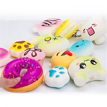Random 40Pcs Jumbo medium mini Slow Rising squishies package cut Kawaii Scented Mini Soft Squishy Bread Toys Key