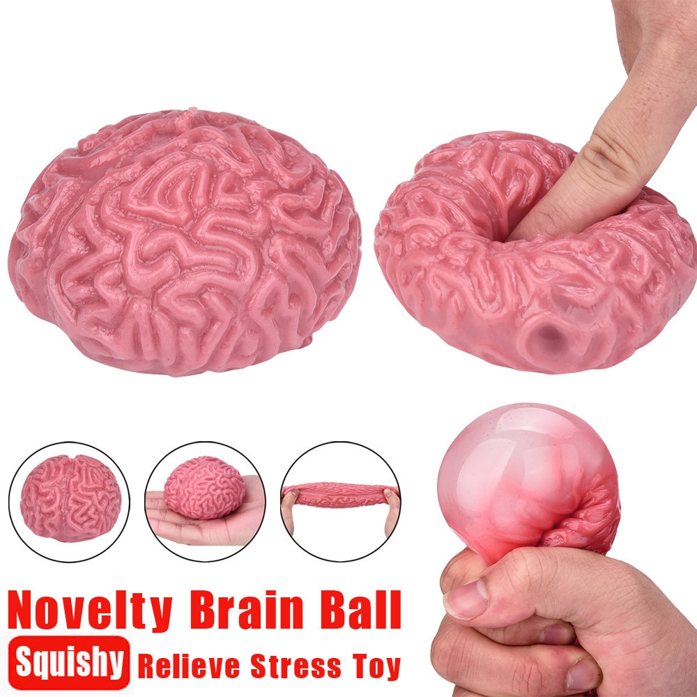 Novelty Squishy Brain Toy Squeezable Fun Toys Relieve Stress Ball Cure Squeeze Toy Stress Relief Reliever Drop Shipping