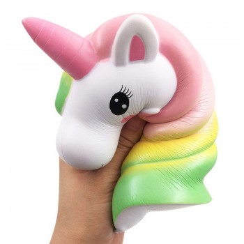 New Jumbo Colorful Galaxy Unicorn Horse Head Squishy Cute Bread Cake Scented Slow Rising Soft Squeeze Toy Fun for Kid Xmas Gift