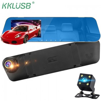 car dvr dual len dash camera rear view mirror auto dashcam recorder registrator in car video full hd dash cam Vehicle two camera