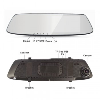 Car Dvr 4.7 inch Touch car rearview mirror 1080P Full IPS 1080p car driving video recorder camera car reverse image dual lens