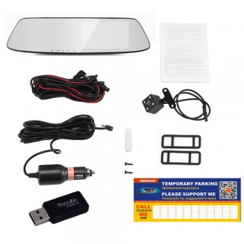 Car Dvr 4.7 inch Touch car rearview mirror 1080P Full IPS 1080p car driving video recorder camera car reverse image dual lens