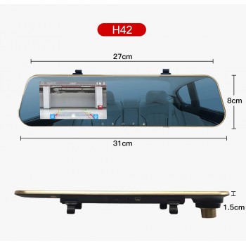 Car DVR 1080P Dual cameras rearview 4.3inch HD Car camera mirror Dash cam Auto Registrator record Automatic coverage Dual lens