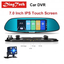 Gryan 7 Touch Screen Car Rearview Mirror DVR Camera Dual Lens Car Mirror Video FHD 1080p Dash Camera Night Vision Dash Cam