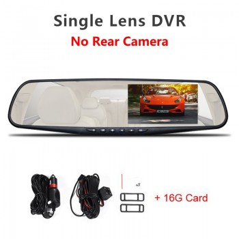 Jansite Car DVR Dual Lens HD 1080P display Car Camera Video Recorder Rearview Mirror With Rear view DVR Dashcam Auto Registrator