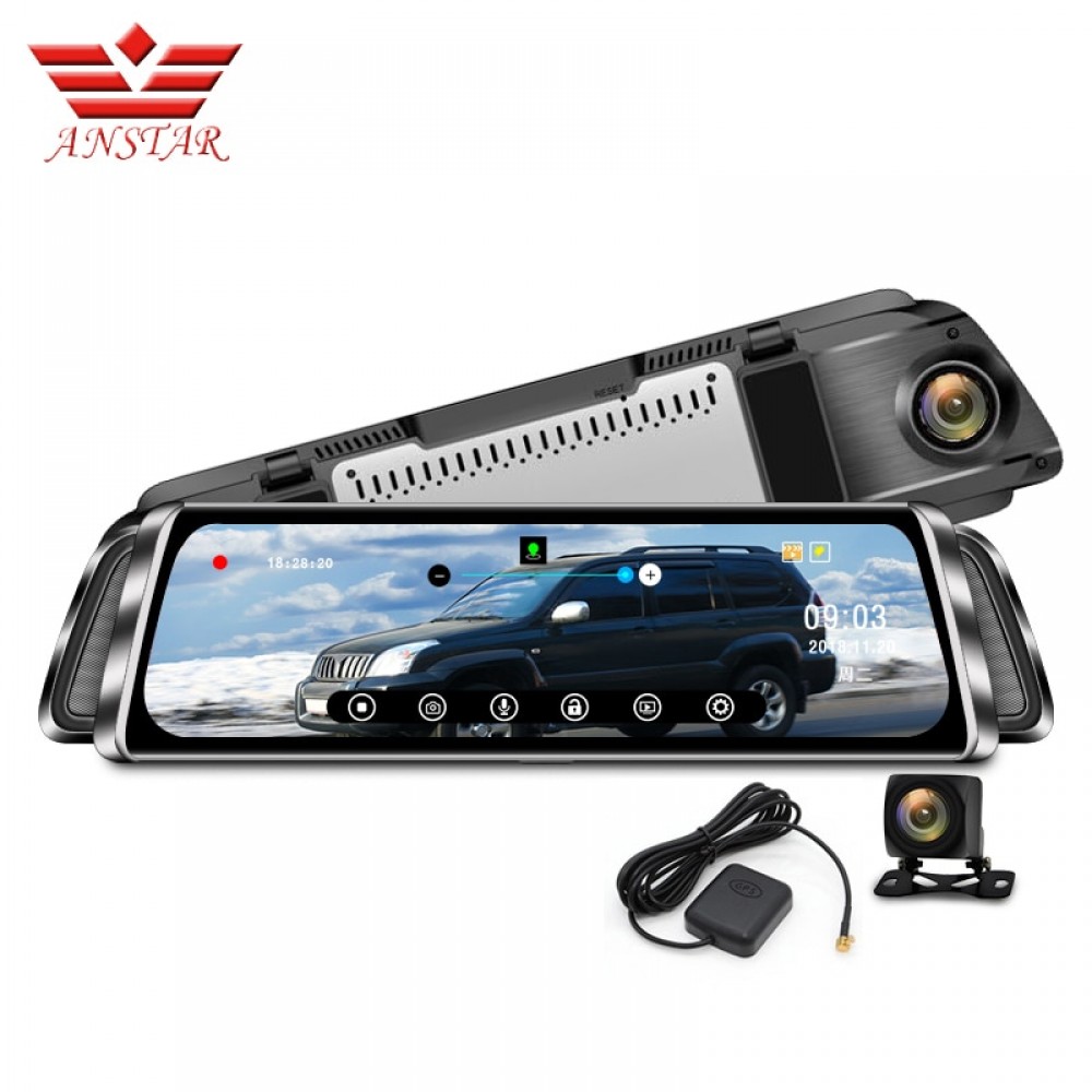 ANSTAR 10 Car DVR Stream Rear View Mirror 1080P Night Vision Dash Cam GPS Tracker Registrar Car Recorder With Rearview Mirror