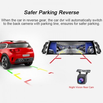 ANSTAR 10 Car DVR Stream Rear View Mirror 1080P Night Vision Dash Cam GPS Tracker Registrar Car Recorder With Rearview Mirror