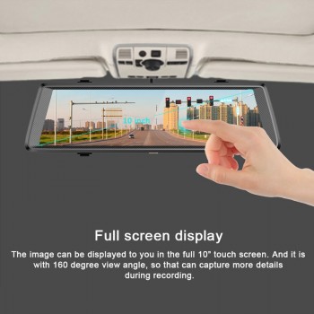 2018 10 Full Mirror Touch Car DVR Dual Lens FHD 1080P Split View Rearview Mirror Camera Night Vision Dash Cam Parking Monitor