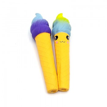 2018 New Creative Design Super Soft Scented Smiley Ice Cream Squishy Child Expression Squishy Slow Rising Pen Cover Student Gift
