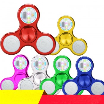TOYS Light Fidget Spinner Led Stress Hand Spinners Glow In The Dark Figet Spiner Cube EDC Anti-stress Finger Spinner Drop ship