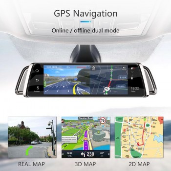 Jansite 4G Dash Cam Android 5.1 Car Camera 10 inch Touch Screen GPS Navigation Car Video Recorder Bluetooth Wifi Rearview Mirror