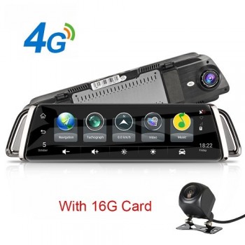 Jansite 4G Dash Cam Android 5.1 Car Camera 10 inch Touch Screen GPS Navigation Car Video Recorder Bluetooth Wifi Rearview Mirror