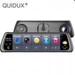 QUIDUX 10 Full Touch IPS 4G Car DVR Camera Android Mirror Dual Lens Video Recorder Dash Cam GPS Bluetooth WIFI ADAS Car Assist