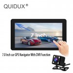 QUIDUX Car DVR Camera 7 inch Built in Radar Detector Dual Lens GPS Navigation Android Free Map Car VideoRecorder Black Box