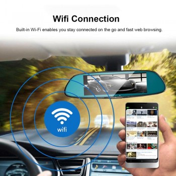 HGDO 4G ADAS 1080P rearview mirror Car DVR Dual Lens Camera GPS Navigation 7.0 IPS Dash Cam Android 5.1 Video Recorder