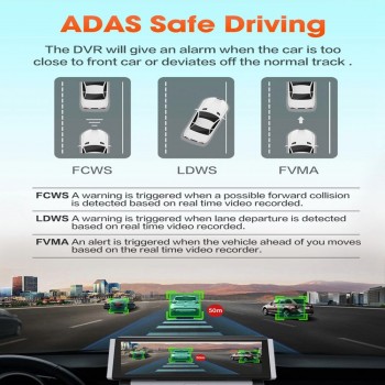 HGDO 3G/4G 8 inch Dash Cam Car DVR GPS Navigator Retrovisor Android WiFi Quard Core  Full HD1080P ADAS Camcorder Driving Record