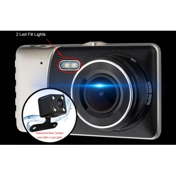 4 Inch Car DVR 1080P car rearview mirror Dash Camera IPS Screen Full HD  Video 170 Degree Dash Cam reverse image dual lens cam
