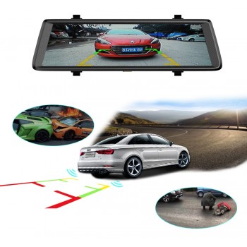 QUIDUX 10 inch Car DVR Rearview Mirror Android 3G GPS Navigator Wifi Dash Cam In Car Video Camera Full HD Dual Lens camera 1080P