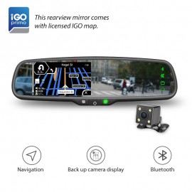 JM-043LA GERMID 4.3 inch Touch Screen Easy-to-Use GPS Navigation Rear View Mirror with Bluetooth and Backup Monitor for All Cars