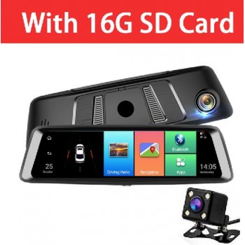 QUIDUX A9 Streaming Rearview Mirror 10 inch ROM 16G+RAM 1G 4G Android GPS Navigation Car DVR Bluetooth ADAS Wifi Media Dashcam