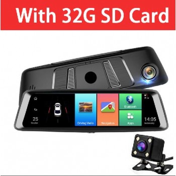 QUIDUX A9 Streaming Rearview Mirror 10 inch ROM 16G+RAM 1G 4G Android GPS Navigation Car DVR Bluetooth ADAS Wifi Media Dashcam