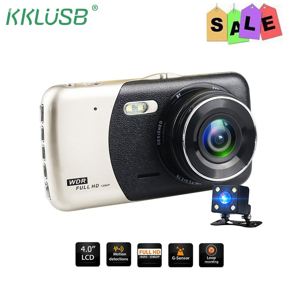 Mini Car DVR Dual Lens Video Full HD 1080P 4inch Recorder Parking Car Camera WDR Dash Cam Night Vision Auto Black DVR camera