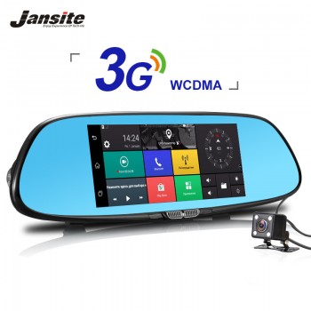 Jansite 3G Dash Cam Android 5.0 Car Camera 7 Touch screen GPS Navigation Car Video Recorder Bluetooth Wifi Rearview Mirror