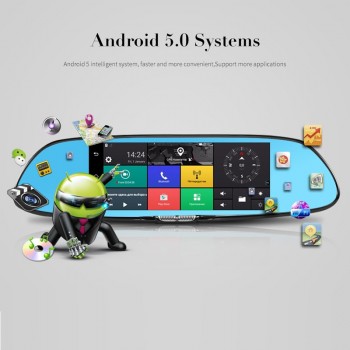 Jansite 3G Dash Cam Android 5.0 Car Camera 7 Touch screen GPS Navigation Car Video Recorder Bluetooth Wifi Rearview Mirror