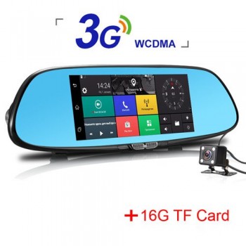 Jansite 3G Dash Cam Android 5.0 Car Camera 7 Touch screen GPS Navigation Car Video Recorder Bluetooth Wifi Rearview Mirror