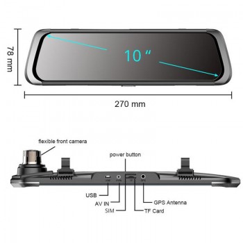 2018 Mirror DVR 10 IPS 4G Android ADAS Full HD 1080P Dash Camera GPS Navigation Auto Registrar Rear View Mirror Remote Monitor