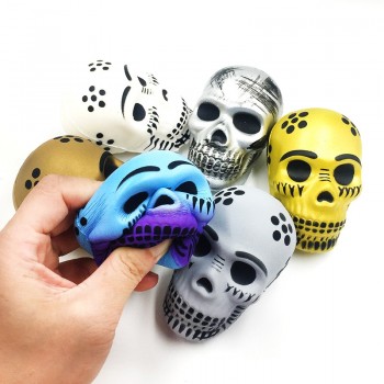 2018 NEW Squishy Slow Rising Stress Relief Wreak Toy PU Halloween Exquisite Fun Galaxy Skull Scented Squishy Toys 9*5.5CM