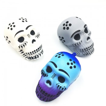 2018 NEW Squishy Slow Rising Stress Relief Wreak Toy PU Halloween Exquisite Fun Galaxy Skull Scented Squishy Toys 9*5.5CM