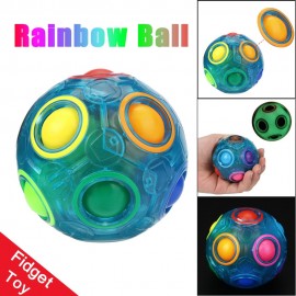 Luminous Stress Reliever Magic Rainbow Ball Fun Cube Fidget Puzzle Education Toy For Kids Adults Fidget Toy Puzzle Toy Dropship