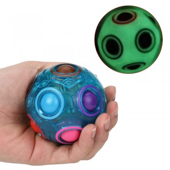 Luminous Stress Reliever Magic Rainbow Ball Fun Cube Fidget Puzzle Education Toy For Kids Adults Fidget Toy Puzzle Toy Dropship