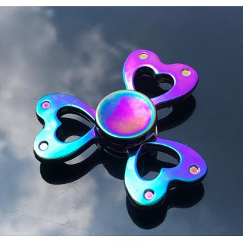 Tri Hand Finger Fidget Spinner Metal Mini Multi Rainbow Color Spinner Set EDC Quiet Wheel Kid Tri-spinner Toy Butterfly vermello