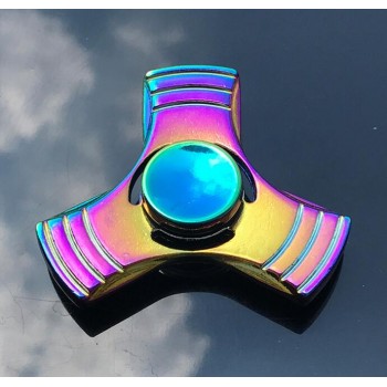 Tri Hand Finger Fidget Spinner Metal Mini Multi Rainbow Color Spinner Set EDC Quiet Wheel Kid Tri-spinner Toy Butterfly vermello