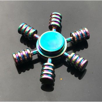 Tri Hand Finger Fidget Spinner Metal Mini Multi Rainbow Color Spinner Set EDC Quiet Wheel Kid Tri-spinner Toy Butterfly vermello