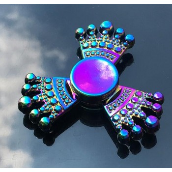 Tri Hand Finger Fidget Spinner Metal Mini Multi Rainbow Color Spinner Set EDC Quiet Wheel Kid Tri-spinner Toy Butterfly vermello