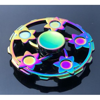 Tri Hand Finger Fidget Spinner Metal Mini Multi Rainbow Color Spinner Set EDC Quiet Wheel Kid Tri-spinner Toy Butterfly vermello