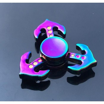 Tri Hand Finger Fidget Spinner Metal Mini Multi Rainbow Color Spinner Set EDC Quiet Wheel Kid Tri-spinner Toy Butterfly vermello