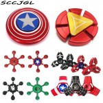 New 10 Colors Styles Captain America Spider Man Iron Man Hulk Batman Fidget Spinner Hand Spinner For Autism And ADHD