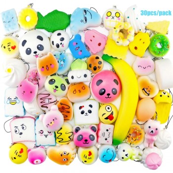 30 Piece/Set Anti-stress Soft Squish Cute Squishy Set Phone Mini Toys Slow Rising Squishy Cake Bread Kids Gift Squishies Toy