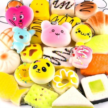 30 Piece/Set Anti-stress Soft Squish Cute Squishy Set Phone Mini Toys Slow Rising Squishy Cake Bread Kids Gift Squishies Toy