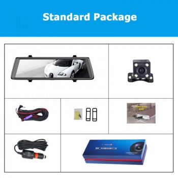 Car DVR 10 Innovative Streaming Media Dual Lens FHD 1080P Night Vision Parking Monitor 1:1 Split View Rearview Mirror Camera