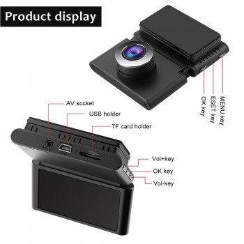 4 IPS Screen Dual Lens Car DVR Loop Recorder Motion Detection Night Vision Coche HD 1080P Rear View Camera Dash Cam Black Box